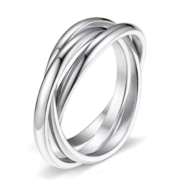 Moonflowerbtq | Jewelry | Womens Stainless Steel Trinity Fidget Ring ...